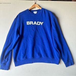 Tom BRADY crew royal Blue Wordmark Pullover Sweatshirt XL nfl sports golf active
